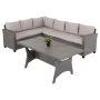 ΣΕΤ ΣΑΛΟΝΙ ΓΩΝΙΑ & ΤΡΑΠΕΖΙ CARSON HM6078.01 ΓΚΡΙ ΣΥΝΘ.RATTAN-ΜΑΞΙΛΑΡΙΑ
