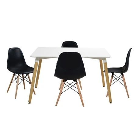 ΣΕΤ ΤΡΑΠΕΖΑΡΙΑ 5Τ ΤΡΑΠΕΖΙ MINIMAL 120x80x73 cm-TWIST ΜΑΥΡΕΣ HM10080.02