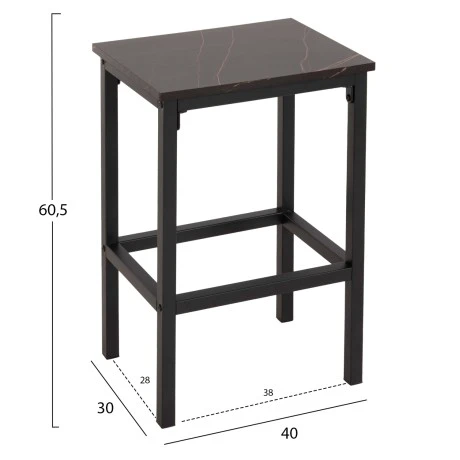 ΣΕΤ ΤΡΑΠΕΖΑΡΙΑ ΜΠΑΡ 5ΤΜΧ BOXY HM9882.13 ΜΑΥΡΟ ΜΕΤΑΛΛΟ-ΜΕΛΑΜΙΝΗ ΜΑΥΡΟ ΜΑΡΜΑΡΟ