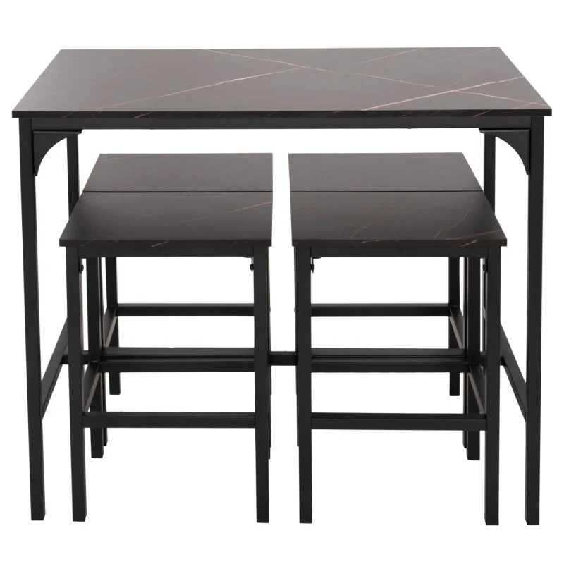 ΣΕΤ ΤΡΑΠΕΖΑΡΙΑ ΜΠΑΡ 5ΤΜΧ BOXY HM9882.13 ΜΑΥΡΟ ΜΕΤΑΛΛΟ-ΜΕΛΑΜΙΝΗ ΜΑΥΡΟ ΜΑΡΜΑΡΟ