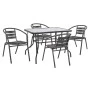 ΣΕΤ ΤΡΑΠΕΖΑΡΙΑΣ 5ΤΜΧ ADAM HM21220.01 ΚΑΡΕΚΛΕΣ ΜΕΤΑΛΛΙΚΕΣ & ΤΡΑΠΕΖΙ 110x60 ΓΚΡΙ