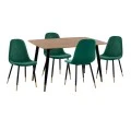 ΣΕΤ ΤΡΑΠΕΖΑΡΙΑΣ 5ΤΜΧ ALIZA HM11196.03 MDF TOP-ΒΕΛΟΥΔΟ ΚΥΠΑΡΙΣΣΙ & ΜΕΤΑΛΛΟ ΜΑΥΡΟ