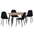 ΣΕΤ ΤΡΑΠΕΖΑΡΙΑΣ 5ΤΜΧ ALIZA HM11196.09 MDF TOP-ΒΕΛΟΥΔΟ & ΜΕΤΑΛΛΟ ΣΕ ΜΑΥΡΟ