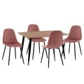 ΣΕΤ ΤΡΑΠΕΖΑΡΙΑΣ 5ΤΜΧ ALIZA HM21201 MDF TOP-ΒΕΛΟΥΔΟ ΣΑΠΙΟ ΜΗΛΟ & ΜΕΤΑΛΛΟ ΜΑΥΡΟ