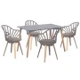 ΣΕΤ ΤΡΑΠΕΖΑΡΙΑΣ 5ΤΜΧ ANAIS HM21176 MDF TOP ΣΕ ΓΚΡΙ--P.P. & PU ΣΕ ΓΚΡΙ