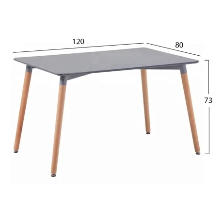 ΣΕΤ ΤΡΑΠΕΖΑΡΙΑΣ 5ΤΜΧ ANAIS HM21176 MDF TOP ΣΕ ΓΚΡΙ--P.P. & PU ΣΕ ΓΚΡΙ