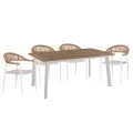 ΣΕΤ ΤΡΑΠΕΖΑΡΙΑΣ 5ΤΜΧ BERG HM10823.01 ΑΛΟΥΜΙΝΙΟ-POLYWOOD-TEXTILENE---ΛΕΥΚΟ
