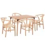 ΣΕΤ ΤΡΑΠΕΖΑΡΙΑΣ 5ΤΜΧ BRAVE HM21182 MDF TOP-ΞΥΛΟ ΟΞΙΑΣ & PAPER ROPE ΣΕ ΦΥΣΙΚΟ