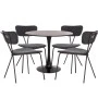 ΣΕΤ ΤΡΑΠΕΖΑΡΙΑΣ 5ΤΜΧ BROLIN HM21200 MDF TOP & ΜΕΤΑΛΛΟ ΜΑΥΡΟ-ΣΚΟΥΡΟ ΓΚΡΙ ΥΦΑΣΜΑ