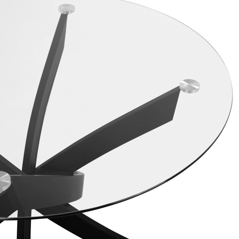 ΣΕΤ ΤΡΑΠΕΖΑΡΙΑΣ 5ΤΜΧ LADY HM21199.01 ΓΥΑΛΙ--ΜΕΤΑΛΛΟ ΣΕ ΜΑΥΡΟ & ΒΕΛΟΥΔΟ ΓΚΡΙ
