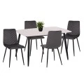 ΣΕΤ ΤΡΑΠΕΖΑΡΙΑΣ 5ΤΜΧ LATRELL HM21192 ΤΡΑΠΕΖΙ ΚΕΡΑΜΙΚΟ TOP-ΒΕΛΟΥΔΟ ΓΚΡΙ ΚΑΡΕΚΛΕΣ
