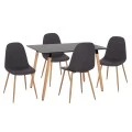 ΣΕΤ ΤΡΑΠΕΖΑΡΙΑΣ 5ΤΜΧ MINARDO HM21179 MDF TOP ΣΕ ΜΑΥΡΟ--ΣΚΟΥΡΟ ΓΚΡΙ ΥΦΑΣΜΑ