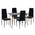 ΣΕΤ ΤΡΑΠΕΖΑΡΙΑΣ 5ΤΜΧ MINIMAL HM21173 MDF TOP ΜΑΥΡΟ-ΒΕΛΟΥΔΟ & ΜΕΤΑΛΛΟ ΜΑΥΡΟ