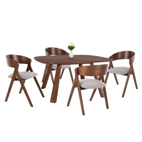 ΣΕΤ ΤΡΑΠΕΖΑΡΙΑΣ 5ΤΜΧ NEKKER HM21340.01 ΤΡΑΠΕΖΙ ΑΠΟ MDF--ΚΑΡΕΚΛΕΣ ΑΠΟ RUBBERWOOD
