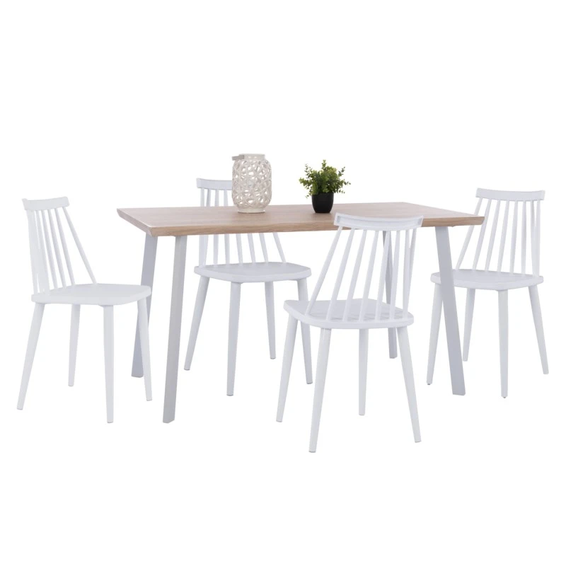 ΣΕΤ ΤΡΑΠΕΖΑΡΙΑΣ 5ΤΜΧ OFIRA HM10634 MDF TOP ΣΕ SONAMA--ΛΕΥΚΕΣ ΚΑΡΕΚΛΕΣ