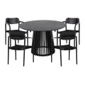 ΣΕΤ ΤΡΑΠΕΖΑΡΙΑΣ 5ΤΜΧ OSLO HM21075.01 ΣΤΡΟΓΓΥΛΟ ΤΡΑΠΕΖΙ Φ120εκ. & 4 ΚΑΡΕΚΛΕΣ-ΜΑΥΡΟ