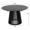 ΣΕΤ ΤΡΑΠΕΖΑΡΙΑΣ 5ΤΜΧ OSLO HM21075.01 ΣΤΡΟΓΓΥΛΟ ΤΡΑΠΕΖΙ Φ120εκ. & 4 ΚΑΡΕΚΛΕΣ-ΜΑΥΡΟ