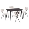 ΣΕΤ ΤΡΑΠΕΖΑΡΙΑΣ 5ΤΜΧ RAVEN HM21067.02 ΚΕΡΑΜΙΚΟ TOP ΜΑΥΡΟ ΜΑΡΜΑΡΟ--ΜΕΤΑΛΛΟ