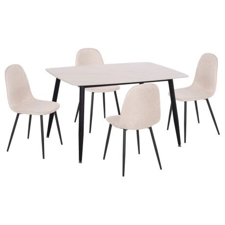 ΣΕΤ ΤΡΑΠΕΖΑΡΙΑΣ 5ΤΜΧ RAVEN HM21068.01 ΚΕΡΑΜΙΚΟ TOP ΛΕΥΚΟ ΜΑΡΜΑΡΟ--ΜΠΕΖ ΥΦΑΣΜΑ