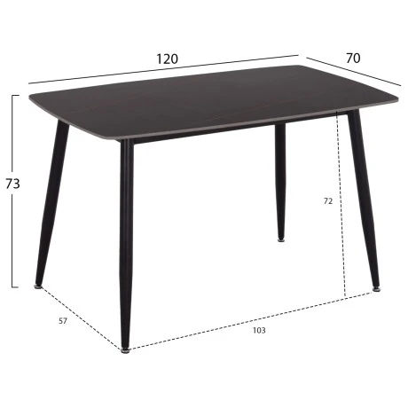ΣΕΤ ΤΡΑΠΕΖΑΡΙΑΣ 5ΤΜΧ RAVEN HM21068.02 ΚΕΡΑΜΙΚΟ TOP ΜΑΥΡΟ ΜΑΡΜΑΡΟ--ΓΚΡΙ ΥΦΑΣΜΑ