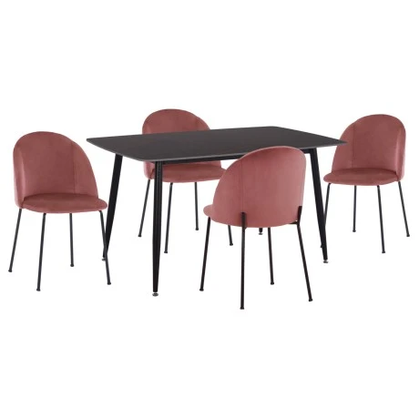 ΣΕΤ ΤΡΑΠΕΖΑΡΙΑΣ 5ΤΜΧ RAVEN HM21072.02 ΚΕΡΑΜΙΚΟ TOP ΜΑΥΡΟ ΜΑΡΜΑΡΟ & 4 ΚΑΡΕΚΛΕΣ