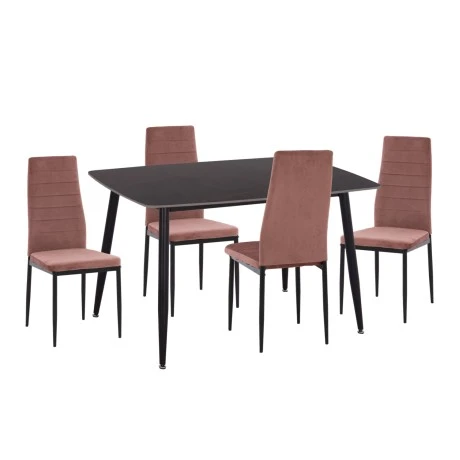 ΣΕΤ ΤΡΑΠΕΖΑΡΙΑΣ 5ΤΜΧ RAVEN HM21264.02 ΚΕΡΑΜΙΚΟ TOP ΜΑΥΡΟ ΜΑΡΜΑΡΟ--ΒΕΛΟΥΔΟ ΣΑΠΙΟ ΜΗΛΟ