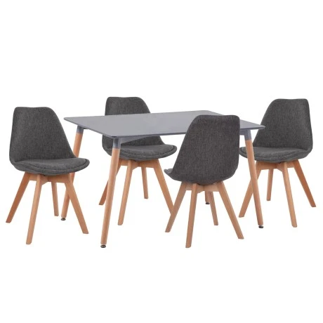 ΣΕΤ ΤΡΑΠΕΖΑΡΙΑΣ 5ΤΜΧ VEGAS HM21177 MDF TOP ΣΕ ΓΚΡΙ--ΥΦΑΣΜΑ ΣΕ ΓΚΡΙ