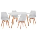 ΣΕΤ ΤΡΑΠΕΖΑΡΙΑΣ 5ΤΜΧ VEGAS HM21184 MDF TOP ΣΕ ΛΕΥΚΟ--ΠΟΔΙΑ ΟΞΙΑΣ