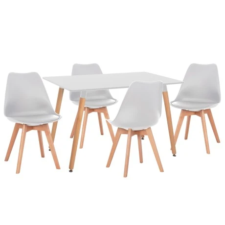 ΣΕΤ ΤΡΑΠΕΖΑΡΙΑΣ 5ΤΜΧ VEGAS HM21184 MDF TOP ΣΕ ΛΕΥΚΟ--ΠΟΔΙΑ ΟΞΙΑΣ