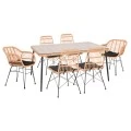 ΣΕΤ ΤΡΑΠΕΖΑΡΙΑΣ 7ΤΜΧ ALLEGRA HM10495 WICKER ΜΠΕΖ-ΜΕΤΑΛΛΟ ΜΑΥΡΟ