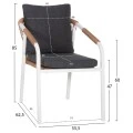 ΣΕΤ ΤΡΑΠΕΖΑΡΙΑΣ 7ΤΜΧ MAERLY HM10826.01 ΑΛΟΥΜΙΝΙΟ ΛΕΥΚΟ--POLYWOOD--ΓΚΡΙ ΜΑΞΙΛΑΡΙΑ