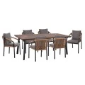 ΣΕΤ ΤΡΑΠΕΖΑΡΙΑΣ 7ΤΜΧ MAERLY HM10826.13 ΑΛΟΥΜΙΝΙΟ & ΜΑΞΙΛΑΡΙΑ ΣΚΟΥΡΟ ΓΚΡΙ--POLYWOOD