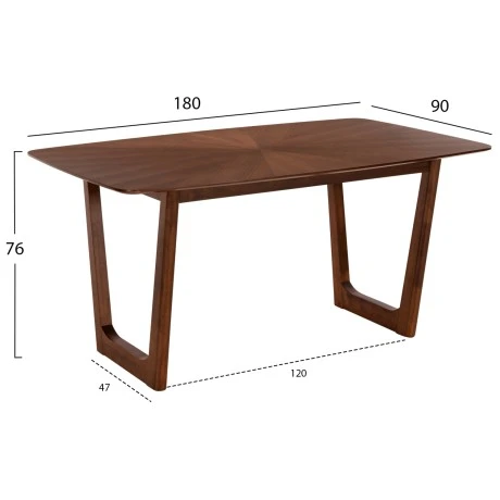 ΣΕΤ ΤΡΑΠΕΖΑΡΙΑΣ 7ΤΜΧ RINER HM21338 ΤΡΑΠΕΖΙ ΑΠΟ MDF--ΚΑΡΕΚΛΕΣ ΑΠΟ RUBBERWOOD & ΥΦΑΣΜΑ