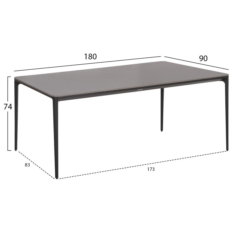 ΣΕΤ ΤΡΑΠΕΖΑΡΙΑΣ 7ΤΜΧ STAD HM10863.01 ΓΚΡΙ ΑΛΟΥΜΙΝΙΟ-SINTERED STONE TOP-OLEFIN