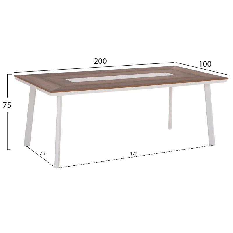 ΣΕΤ ΤΡΑΠΕΖΑΡΙΑΣ 9ΤΜΧ MAGNET HM10828.02 ΑΛΟΥΜΙΝΙΟ ΛΕΥΚΟ--POLYWOOD--P.E.ΣΧΟΙΝΙ