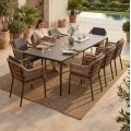 ΣΕΤ ΤΡΑΠΕΖΑΡΙΑΣ 9ΤΜΧ STAD HM10865.01 ΓΚΡΙ ΑΛΟΥΜΙΝΙΟ-SINTERED STONE TOP-OLEFIN