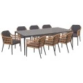 ΣΕΤ ΤΡΑΠΕΖΑΡΙΑΣ 9ΤΜΧ STAD HM10865.01 ΓΚΡΙ ΑΛΟΥΜΙΝΙΟ-SINTERED STONE TOP-OLEFIN