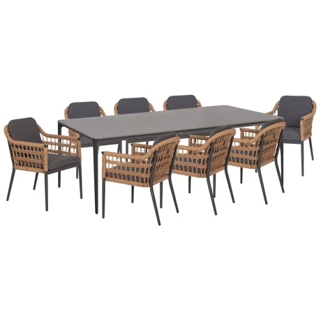 ΣΕΤ ΤΡΑΠΕΖΑΡΙΑΣ 9ΤΜΧ STAD HM10865.01 ΓΚΡΙ ΑΛΟΥΜΙΝΙΟ-SINTERED STONE TOP-OLEFIN