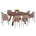 ΣΕΤ ΤΡΑΠΕΖΑΡΙΑΣ ΕΣ.ΧΩΡΟΥ 9ΤΜΧ RINER HM10959.03 MDF ΚΑΡΥΔΙ--ΥΦΑΣΜΑ TAUPE