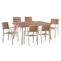 ΣΕΤ ΤΡΑΠΕΖΑΡΙΑΣ TABER HM10737.04 ΤΡΑΠΕΖΙ & 6 ΠΟΛΥΘΡΟΝΕΣ-ΑΛΟΥΜΙΝΙΟ & POLYWOOD-ΣΑΜΠΑΝΙ