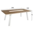 ΣΕΤ ΤΡΑΠΕΖΑΡΙΑΣ TABER HM10738.01 ΤΡΑΠΕΖΙ & 6 ΠΟΛΥΘΡΟΝΕΣ-ΑΛΟΥΜΙΝΙΟ & POLYWOOD-ΛΕΥΚΟ