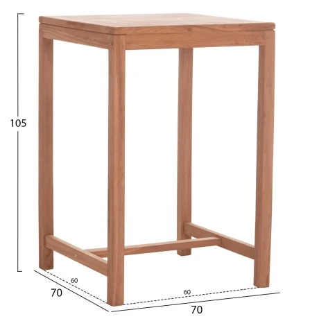 ΣΕΤ ΤΡΑΠΕΖΙ ΜΕ 2 ΣΚΑΜΠΟ ΜΠΑΡ PRESSCOT HM10918 ΞΥΛΟ TEAK ΣΕ ΦΥΣΙΚΟ ΧΡΩΜΑ