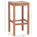 ΣΕΤ ΤΡΑΠΕΖΙ ΜΕ 2 ΣΚΑΜΠΟ ΜΠΑΡ PRESSCOT HM10918 ΞΥΛΟ TEAK ΣΕ ΦΥΣΙΚΟ ΧΡΩΜΑ