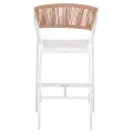ΣΚΑΜΠΟ ΑΛΟΥΜΙΝΙΟΥ HM5892.12 ΜΕΣΑΙΟΥ ΥΨΟΥΣ RATTAN & TEXTLINE ΛΕΥΚΟ ΜΠΕΖ 56,5x57x99,5