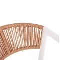 ΣΚΑΜΠΟ ΑΛΟΥΜΙΝΙΟΥ HM5892.12 ΜΕΣΑΙΟΥ ΥΨΟΥΣ RATTAN & TEXTLINE ΛΕΥΚΟ ΜΠΕΖ 56,5x57x99,5