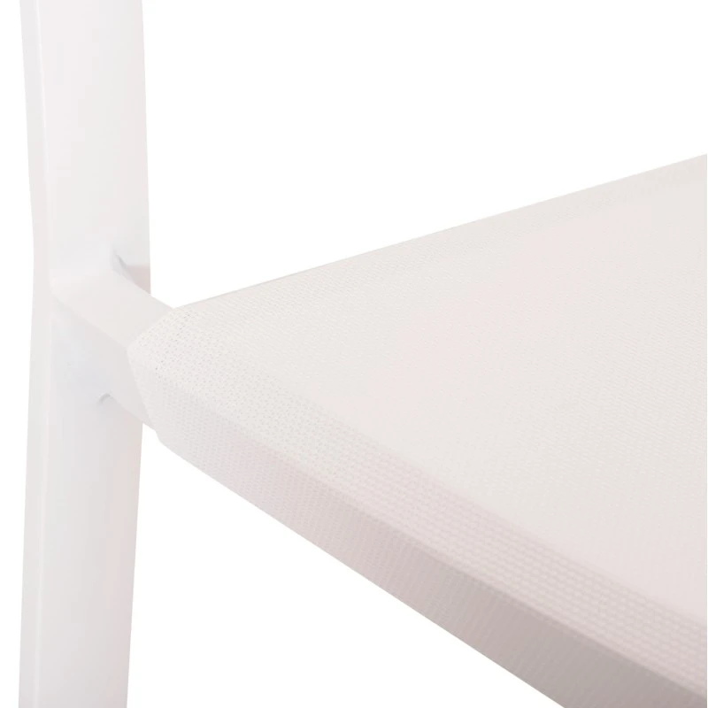 ΣΚΑΜΠΟ ΑΛΟΥΜΙΝΙΟΥ HM5892.12 ΜΕΣΑΙΟΥ ΥΨΟΥΣ RATTAN & TEXTLINE ΛΕΥΚΟ ΜΠΕΖ 56,5x57x99,5