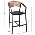 ΣΚΑΜΠΟ ΑΛΟΥΜΙΝΙΟΥ HM5892.15 ΜΕΣΑΙΟΥ ΥΨΟΥΣ RATTAN & TEXTLINE ΜΑΥΡΟ ΜΠΕΖ 56,5x57x99,5Y