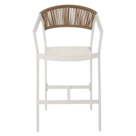 ΣΚΑΜΠΟ ΑΛΟΥΜΙΝΙΟΥ MIRI ΛΕΥΚΟ HM5892.32 ΜΕΣ. ΥΨΟΥΣ-ΜE RATTAN & TEXTILENE 57x57x99,5Yεκ.