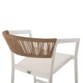 ΣΚΑΜΠΟ ΑΛΟΥΜΙΝΙΟΥ ΛΕΥΚΟ HM5892.32 ΜΕΣ. ΥΨΟΥΣ-ΜE RATTAN & TΕΧΤLINE 57x57x99,5Yεκ.