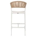 ΣΚΑΜΠΟ ΑΛΟΥΜΙΝΙΟΥ ΛΕΥΚΟ ΜΕ ΜΠΡΑΤΣΑ RATTAN & TEXTLINE 56x58x105Yεκ. HM5892.22